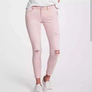 Blank NYC Intro Pink Distressed Midrise Skinny Jeans Size 27